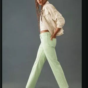Light Green Straight-Leg Jeans